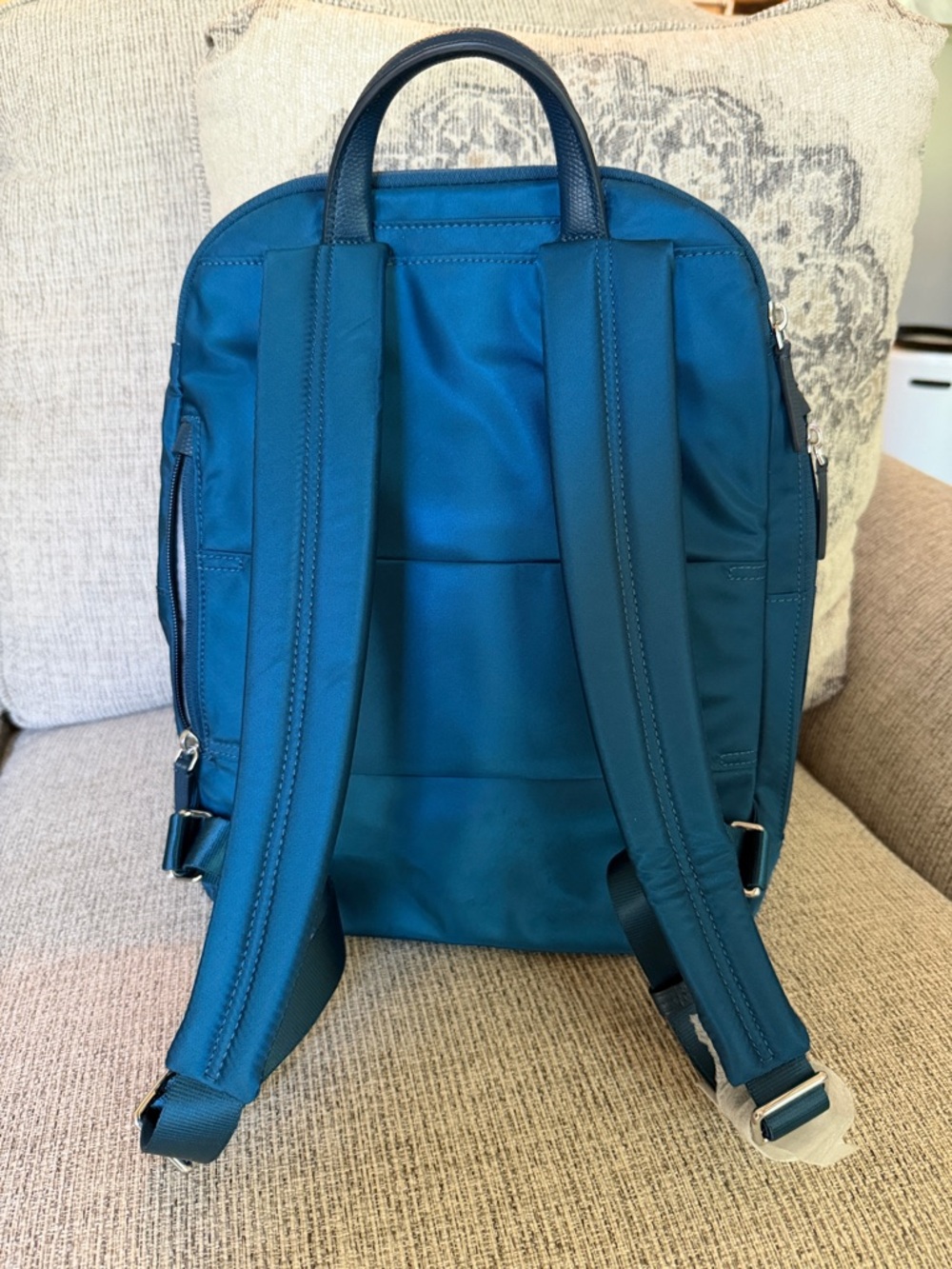 Tumi Teal Men's Backpack with Leather Trim.. never used. - Picture 2 of 7
